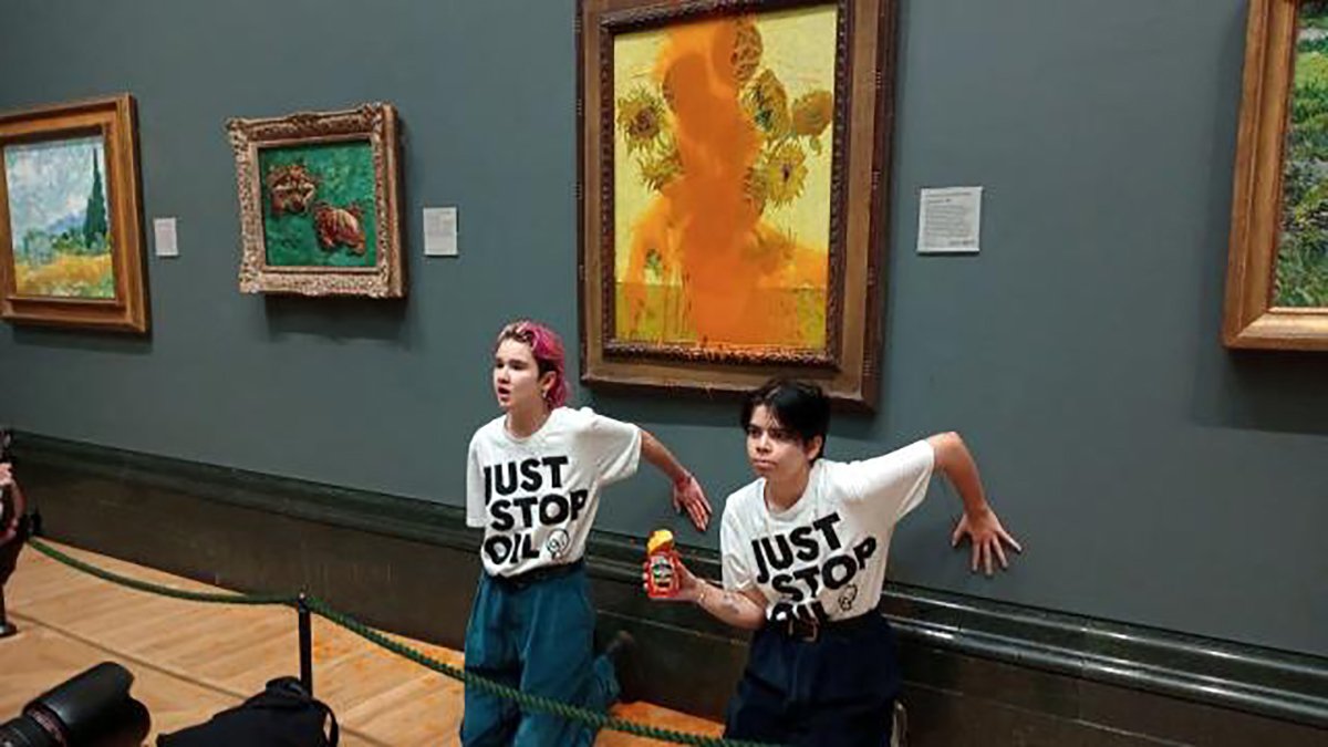Çevreci örgüt bu sefer Van Gogh'un milyon dolarlık eserine çorba döktü