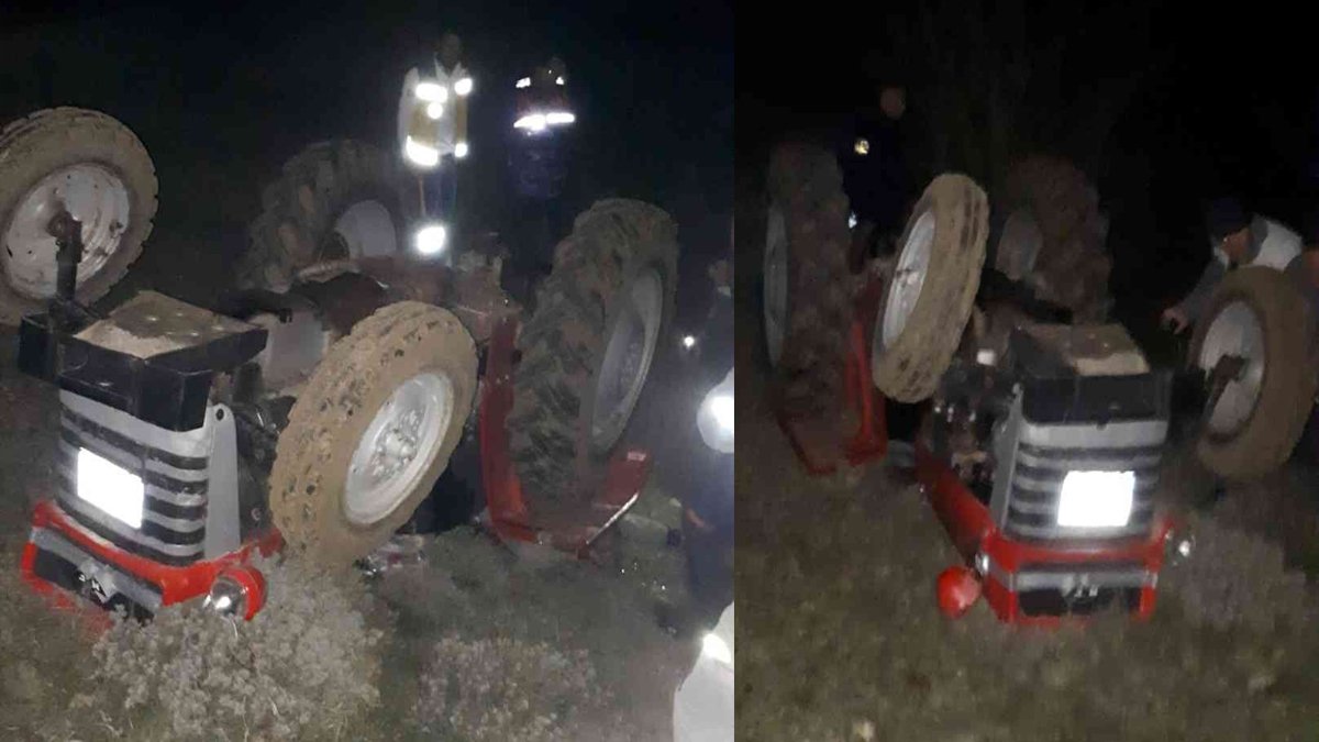 Devrilen traktörün altında kalan çiftçi yaşamını yitirdi