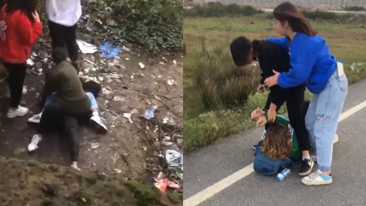 Genç kızlar, akranlarını darp edip sosyal medyada paylaştı