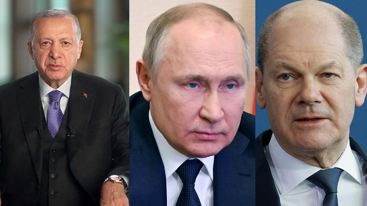 Cumhurbaşkanı Erdoğan, Scholz ve Putin ile görüştü