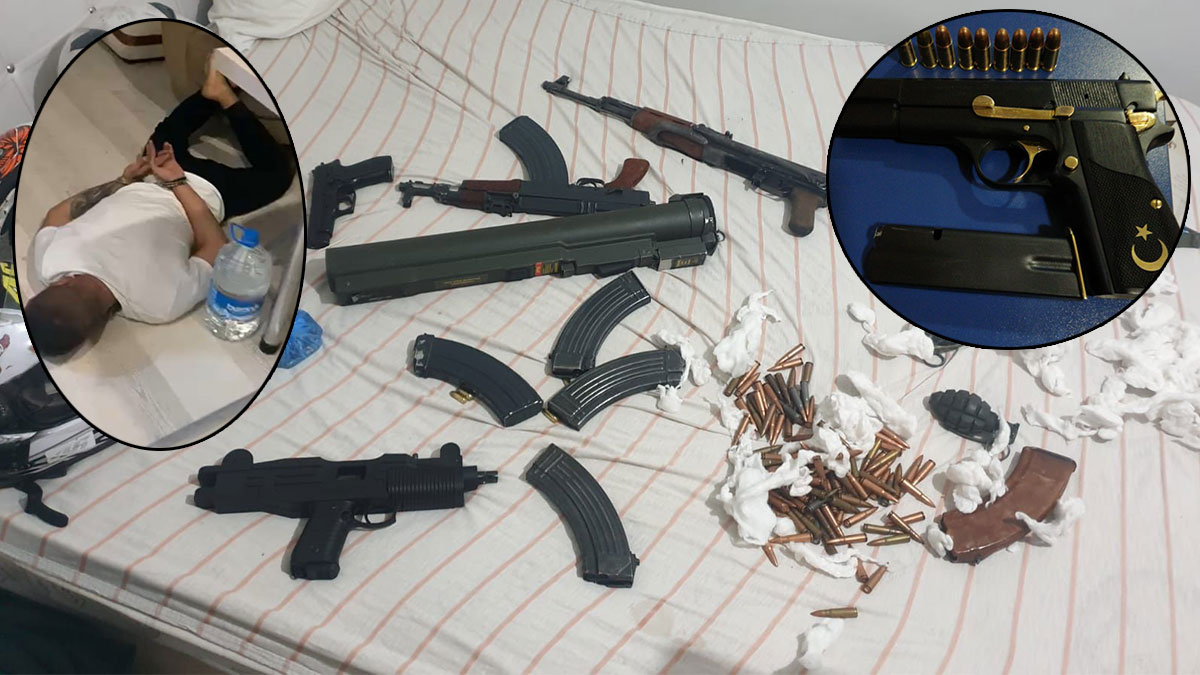 Evden çıkan silahlar polisi bile şaşırttı