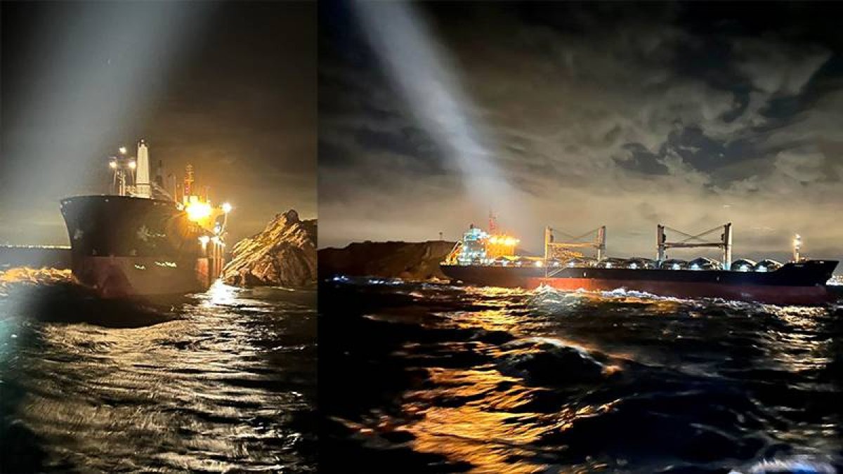 Marmara’da tahıl gemisi karaya oturdu