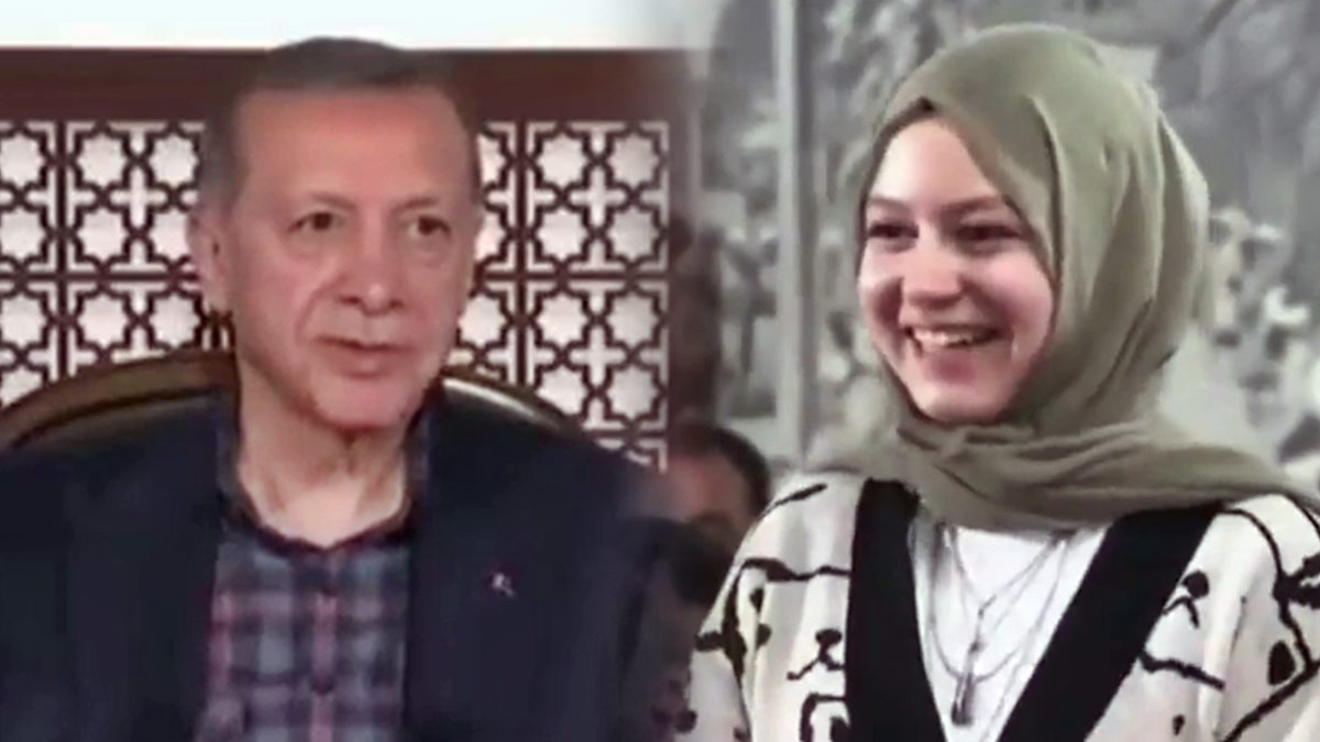 Erdoğan ile genç kız arasında 'Atatürk' diyaloğu: İstikbal göklerde' derken paraşütle uçmayı kastetmedi...