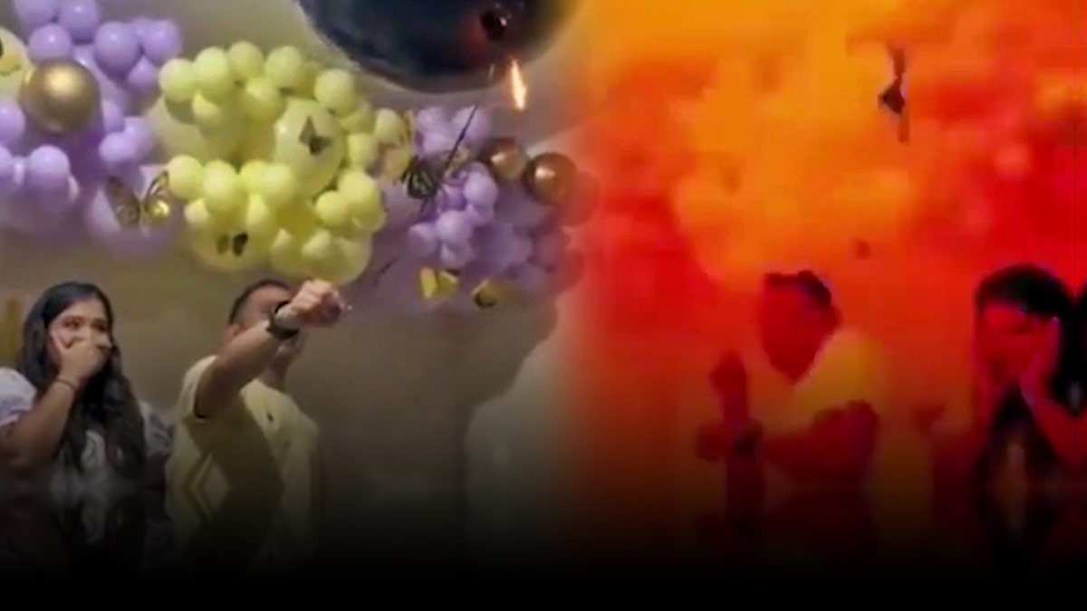 Cinsiyet öğrenme partisinde dehşet dolu anlar: Helyum dolu balon alev topuna döndü!