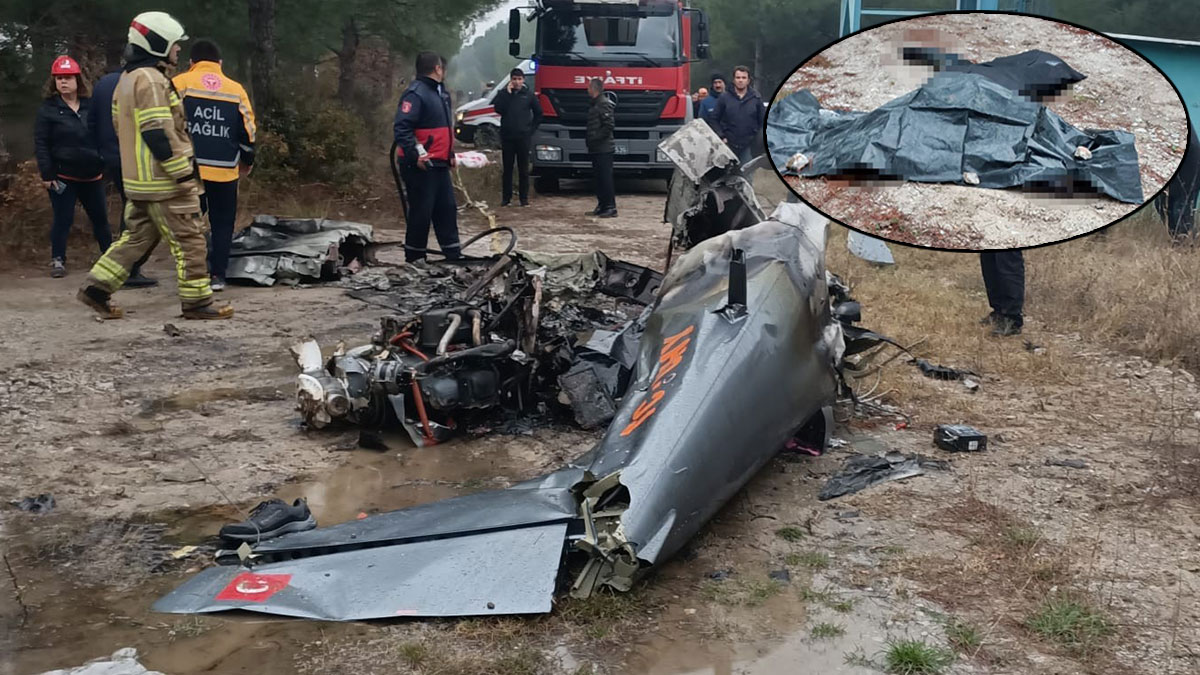 Bursa'da termik santral yakınlarına uçak düştü