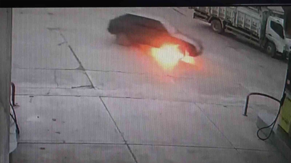 Akaryakıt istasyonunu havaya uçmaktan kurtardı!