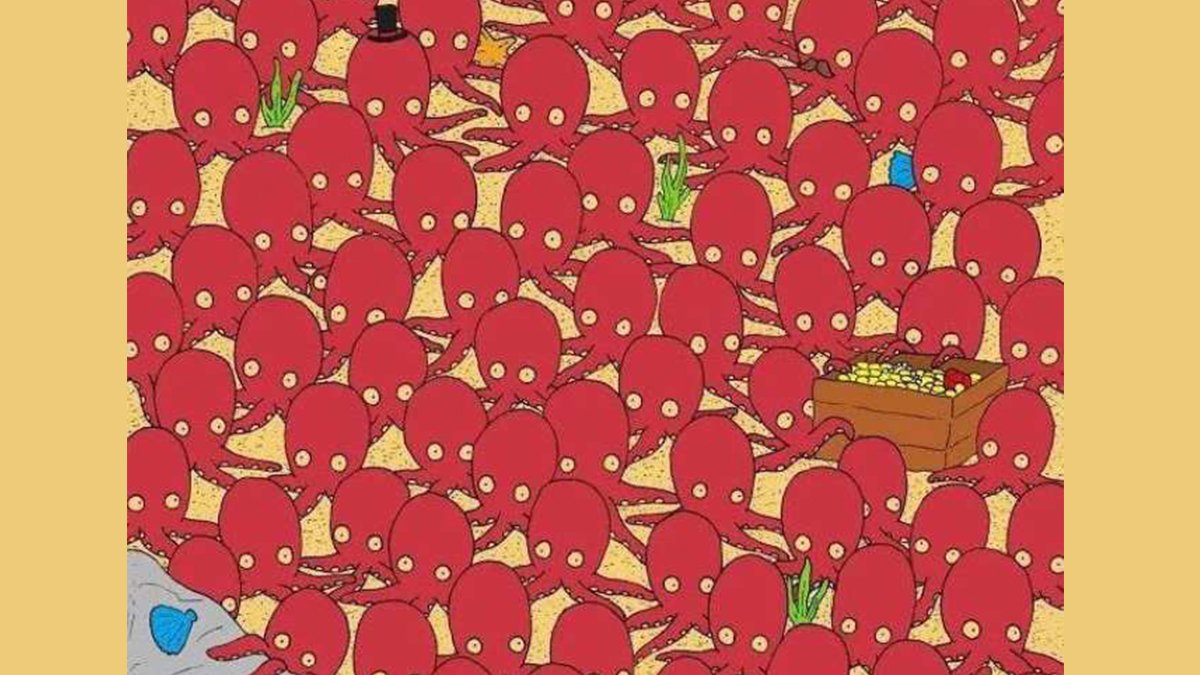 Ahtapotların arasında gizlenen balığı bulanların IQ'su en az 130 çıkıyor! 7 saniyede bulabilir misin?