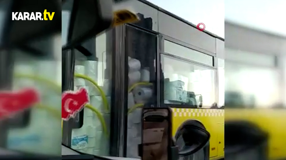 İETT otobüsü ile kağıt havlu taşındı, görenler gözlerine inanamadı!