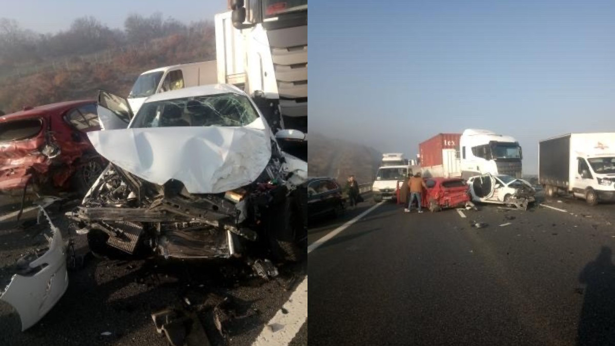 Bursa'da sis faciası: 9 araç birbirine girdi