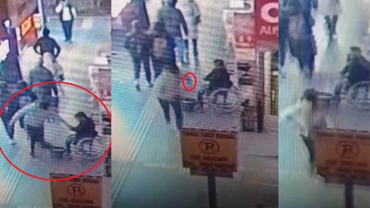Yürüme engelli vatandaşın telefonu elindeyken gasp edildi: O anlar kamerada