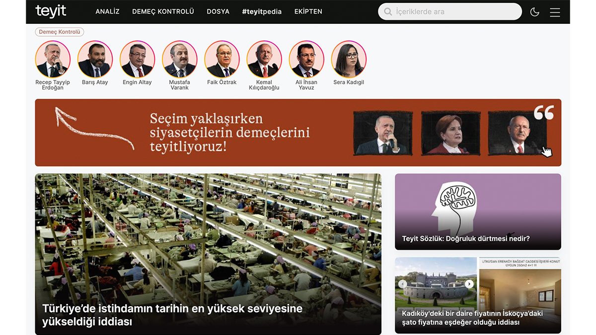 Teyit, seçim döneminde siyasetçi demeçlerini incelemeye başladı