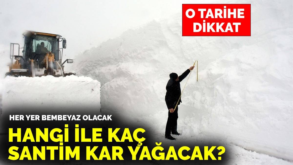 Kar diz boyunu aşacak! Hangi ile kaç cm kar yağacağı belli oldu... Tüm Türkiye beyaza bürünecek