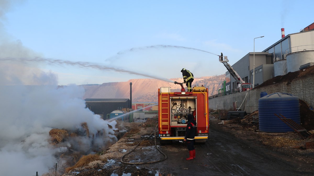 Biyokütle enerji santralinde korkutan yangın