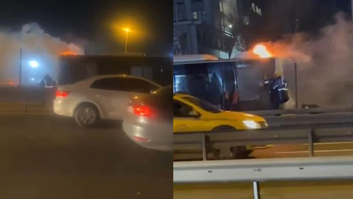 Bakırköy'de metrobüste yangın çıktı! Seferlerde aksama yaşandı