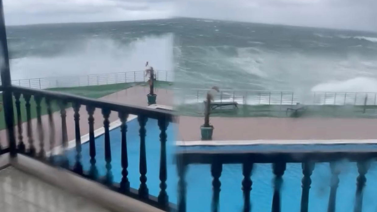 Beykoz'da korkutan dalgalar: Metrelerce yükseldi