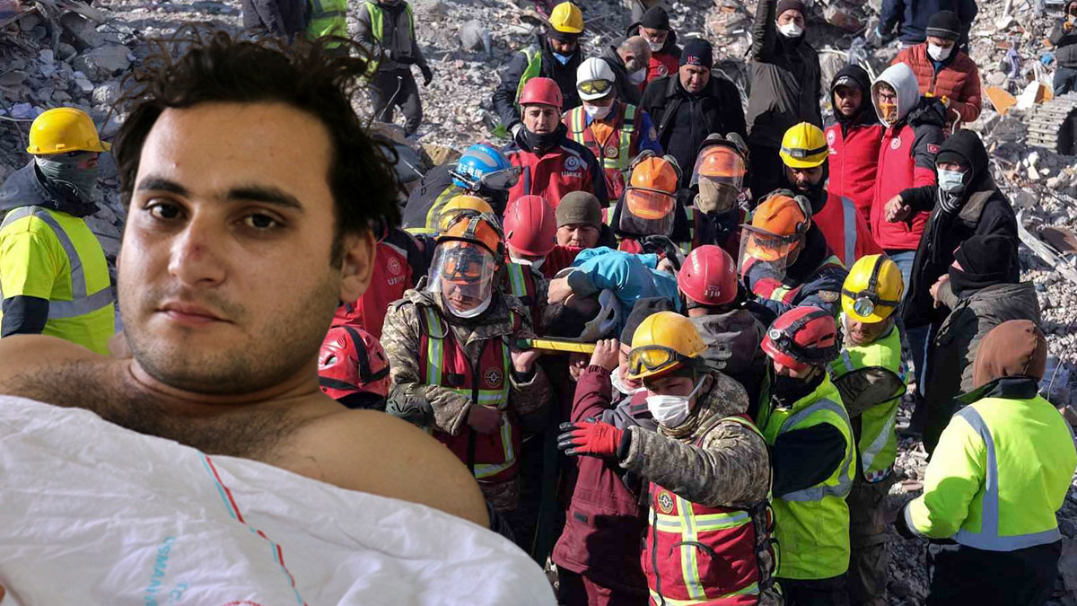 Enkazdan çıkarılan adam öyle bir şey istedi ki... Ekipler gülmemek için kendini zor tuttu