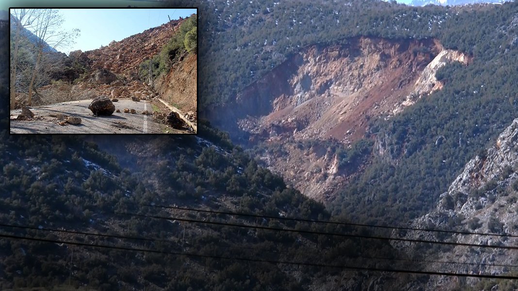 Deprem İslahiye'de iki dağı birleştirdi: Yol ulaşıma kapandı