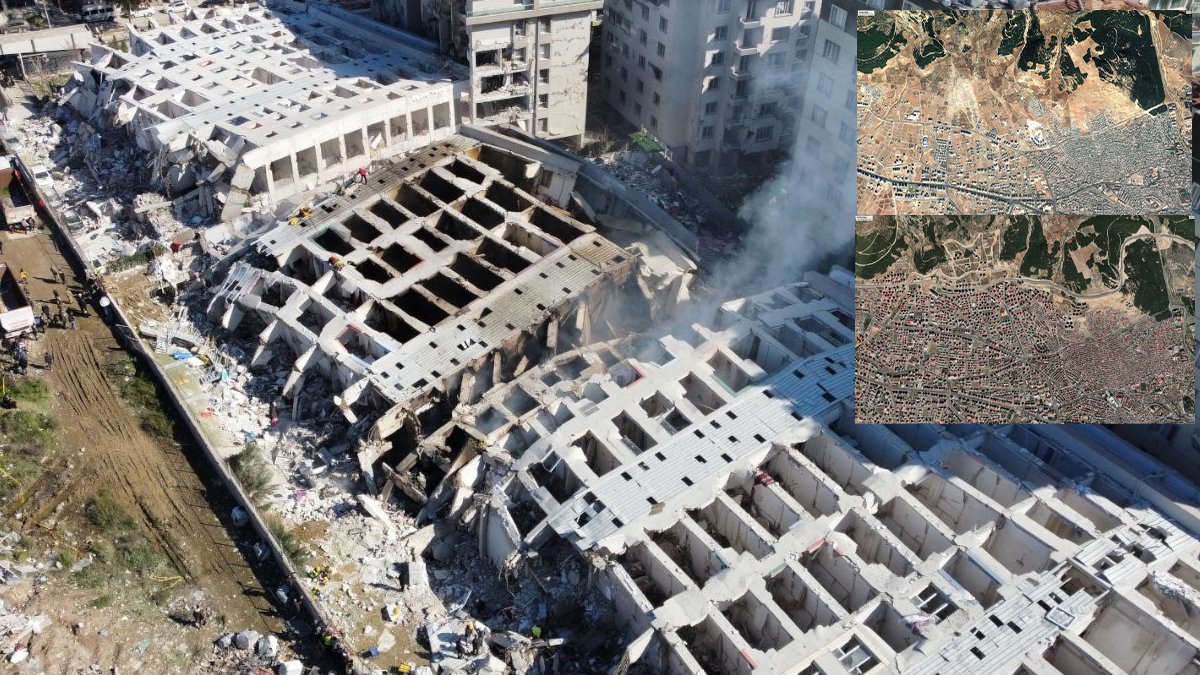 Erdoğan 'yıkılan binaların yüzde 98'i 1999 öncesi inşa edildi' demişti...  Uydu görüntüleri gerçeği ortaya çıkardı