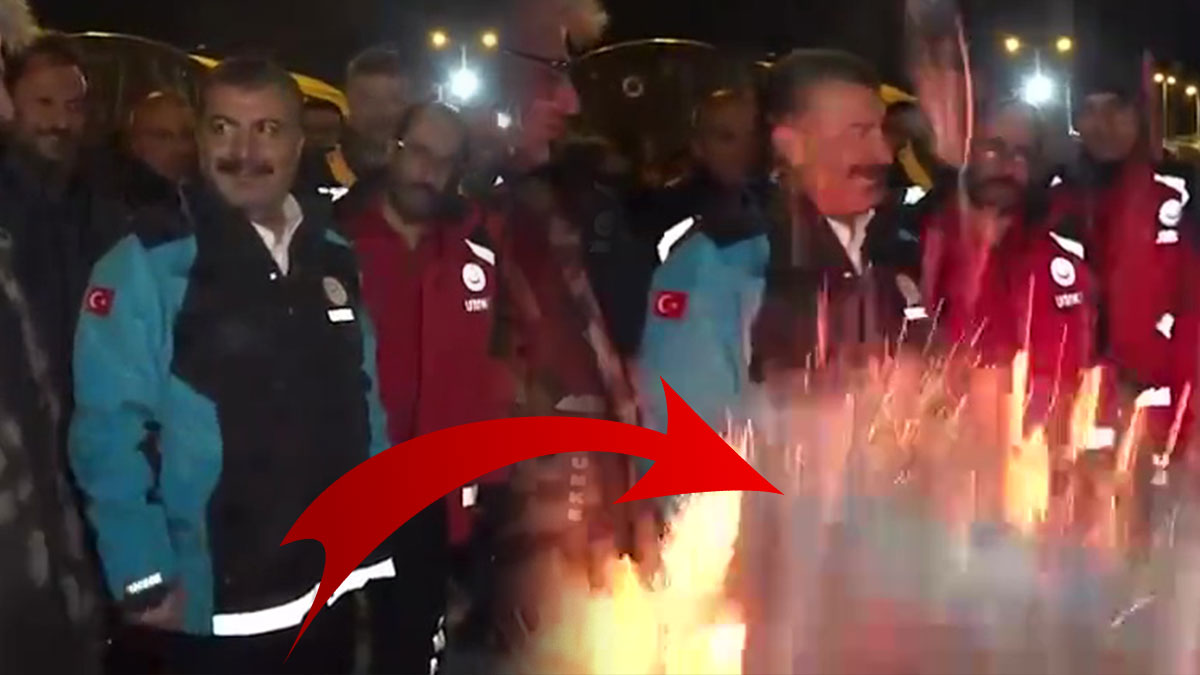 Sağlık Bakanı Fahrettin Koca kaza geçirdi! Deprem sırasında alevler yükseldi: Korku dolu anlar kameraya yansıdı!