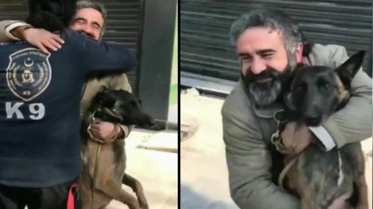 Kendisini enkazdan kurtaran köpeğe böyle sarıldı: Sen var ya sen...