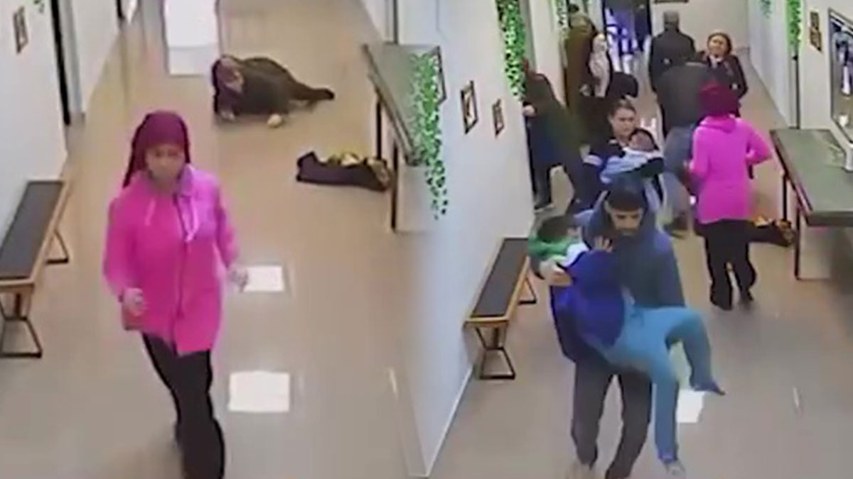 Depremde çocuklarını unutup kendilerini sokağa attılar! 7.5'lik ikinci depremde anaokulunda yaşanan panik kamerada