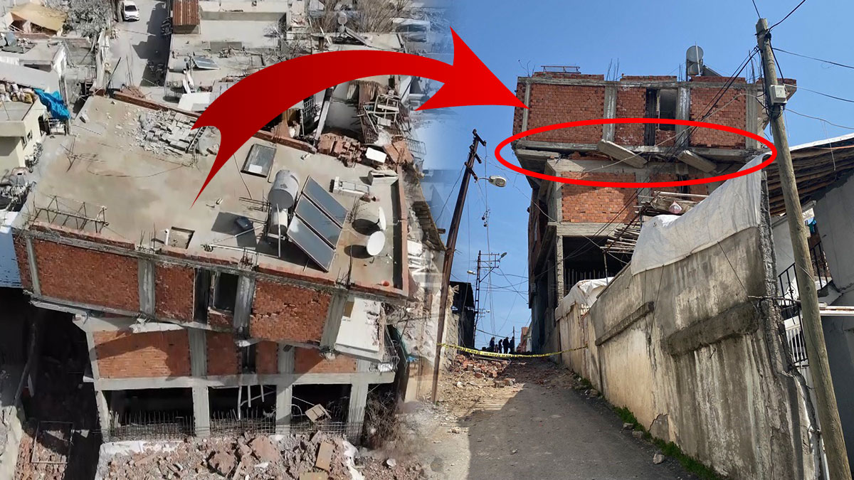 Böyle hasar alma biçimi görülmedi! Koca bina depremde resmen dönmüş! Dördüncü kat üçüncü kat oldu