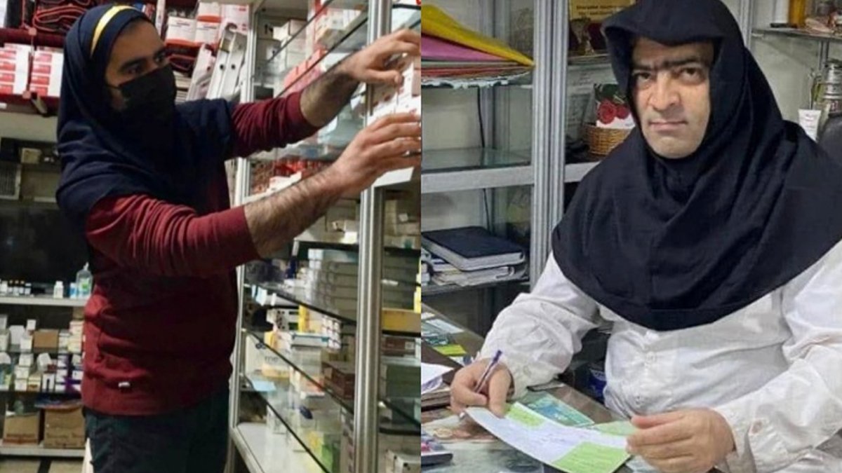 İran'daki peçe baskısına erkeklerden tepki