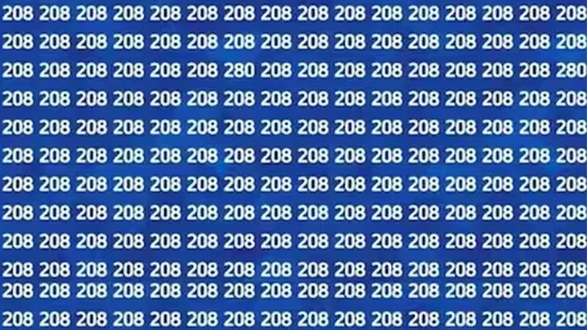 Resimdeki 280 sayısını bulabilirsen üst düzey bir IQ'ya sahip olabilirsin! Sadece 140 IQ olanlar bulabiliyor!