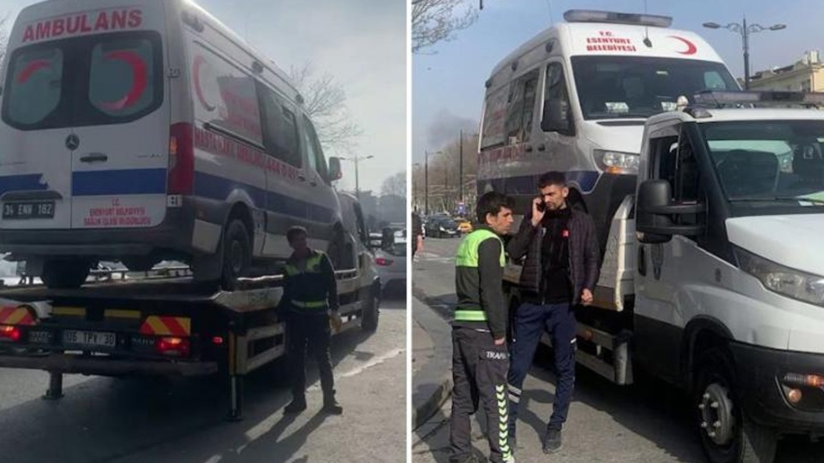 Belediyenin ambulansına içindeki hastayla birlikte haciz!