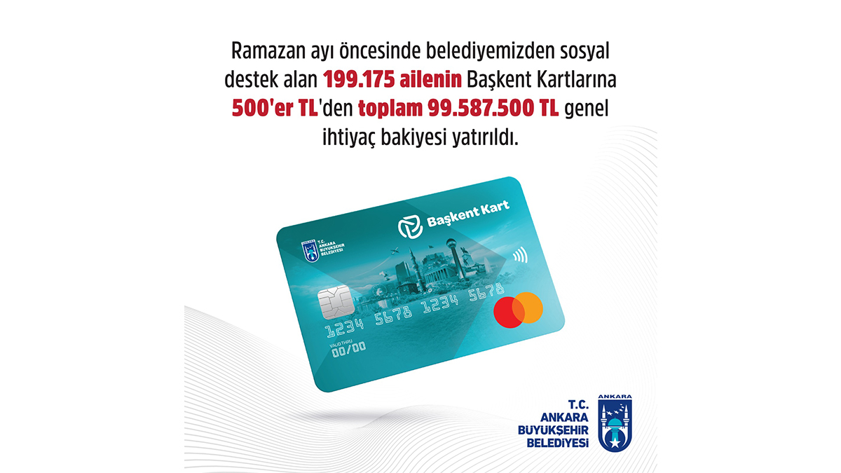 Ankara Büyükşehirden Sosyal Yardım alan ailelere Ramazan Ayı öncesi destek