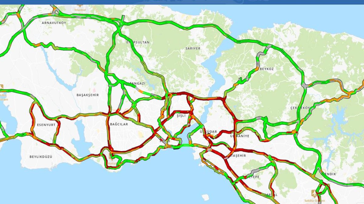 İstanbul'da trafik yoğunluğu yüzde 90'a dayandı
