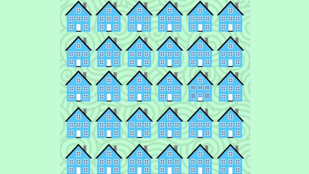 Diğerlerinden farklı olan evi bulabilir misin? 12 saniyede bulanların IQ'su en az 120 çıkıyor!