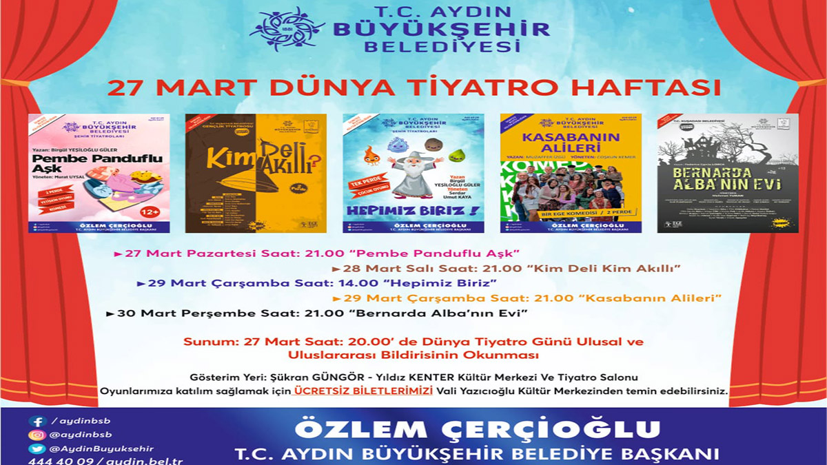 'Dünya Tiyatro Haftası'na özel program