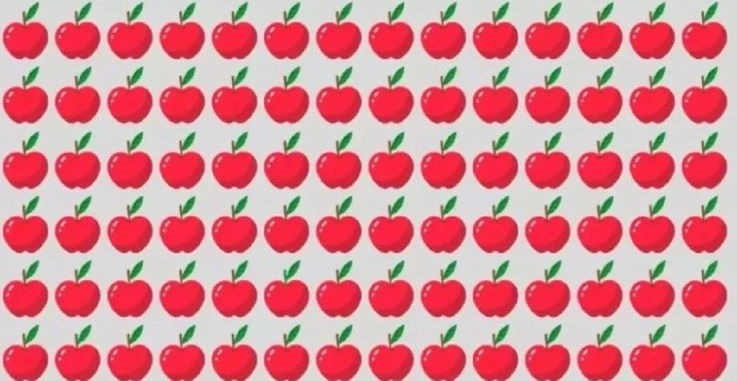 Görseldeki elmalardan bir tanesi farklı! 15 saniye içerisinde bulanların üstün zeka belgesi var: Bakalım siz bulabilecek misiniz?