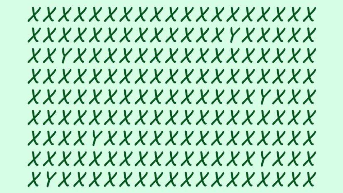 X'lerin arasında 6 gizli Y harfini bulabilir misin? 13 saniyede bulanların IQ seviyesi en az 140 çıkıyor