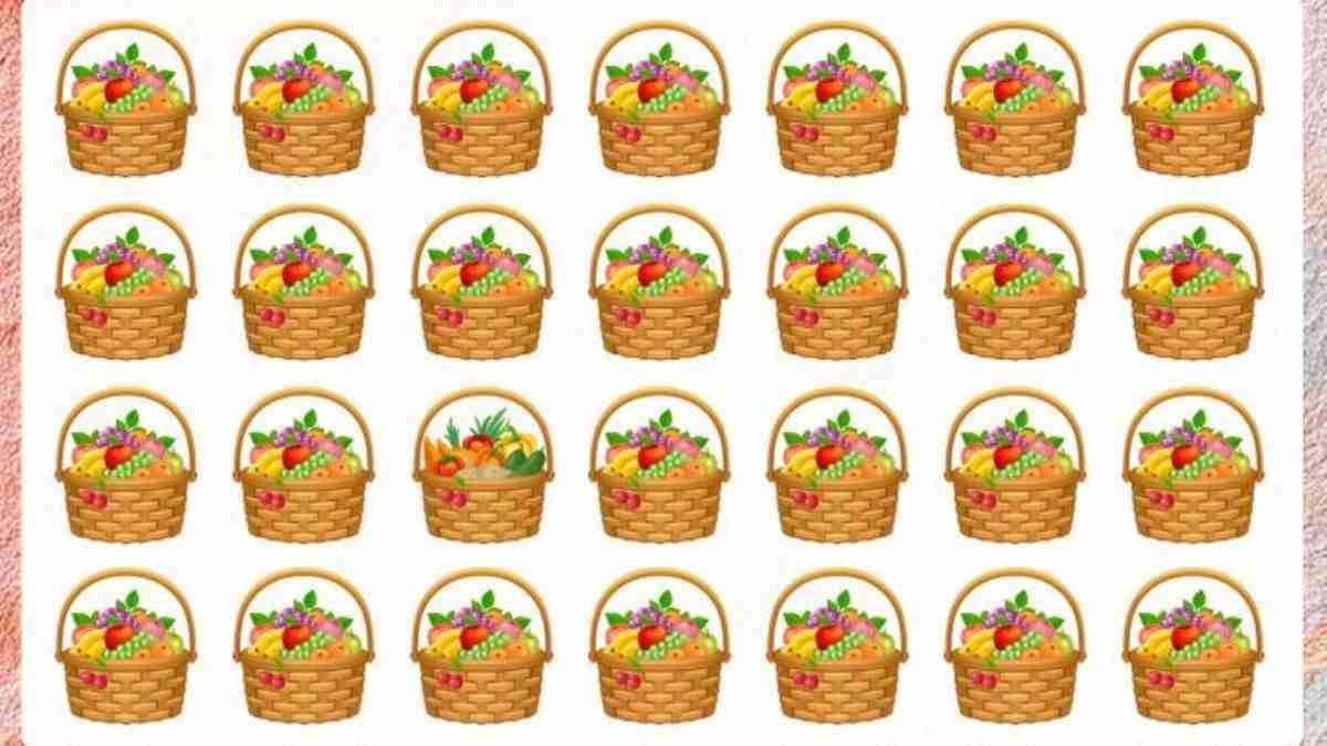 10 kişiden sadece 1'i resimdeki farklı sepeti bulabiliyor! 9 saniyede  bulanların zekası yüksek çıkıyor!