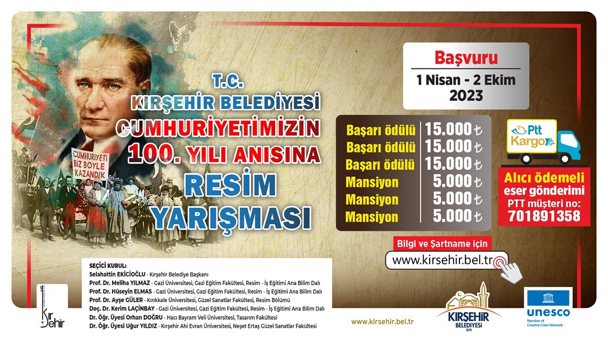 'Cumhuriyet'in 100. Yılı Anısına Resim Yarışması' başvuruları 1 Nisan'da başlıyor