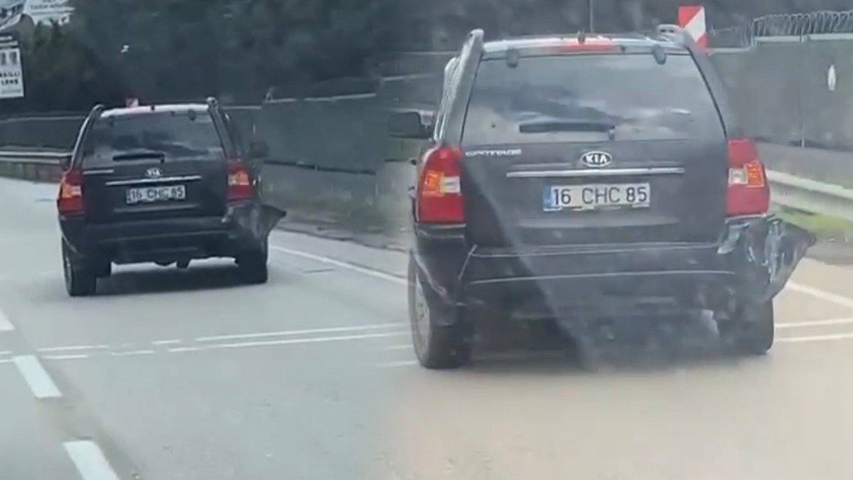 Kaza yapan cip trafikte yan yan ilerledi, görenler hayretler içerisinde kaldı!