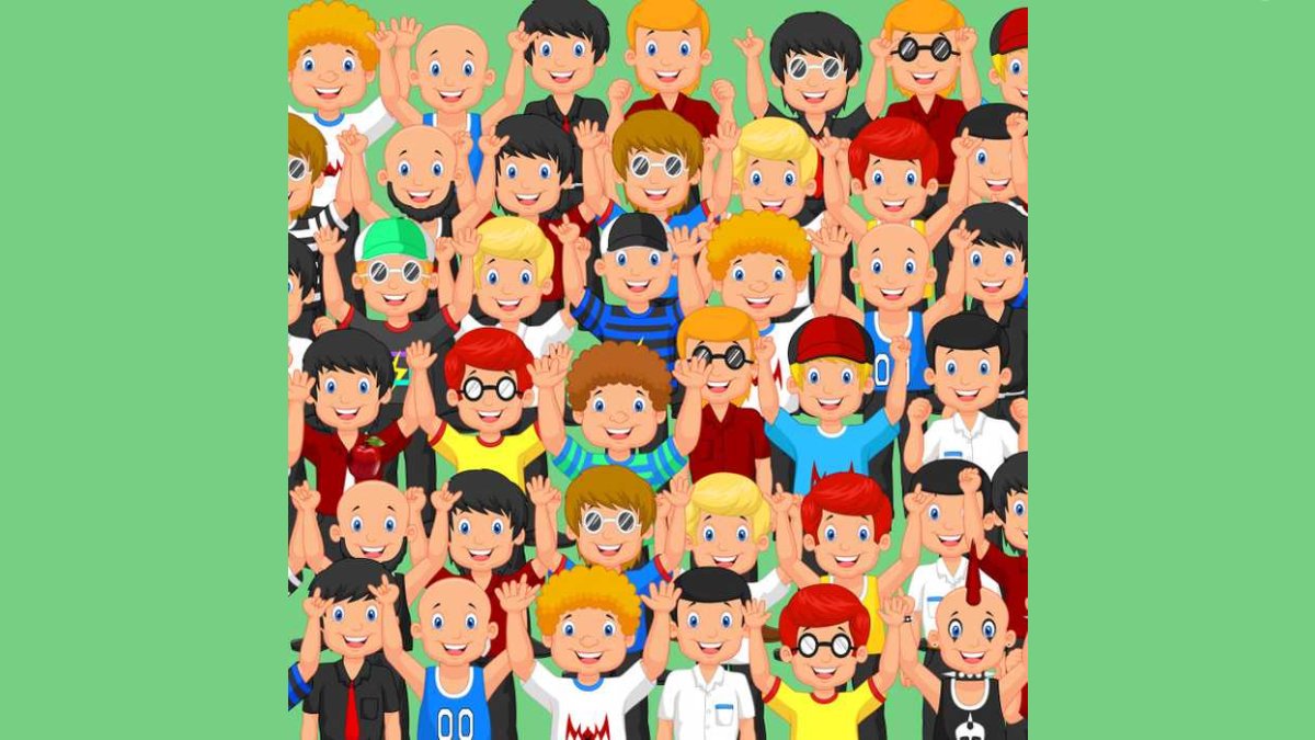 Çocukların arasında gizli bir elma var! 7 saniyede bulanların IQ seviyesi en az 120 çıkıyor! Yapabilir misin?