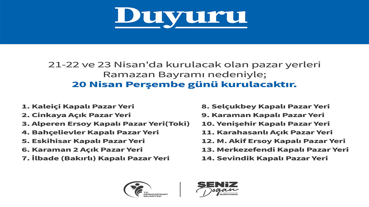Merkezefendi'de pazar yerlerinin günü bayrama özel değişti