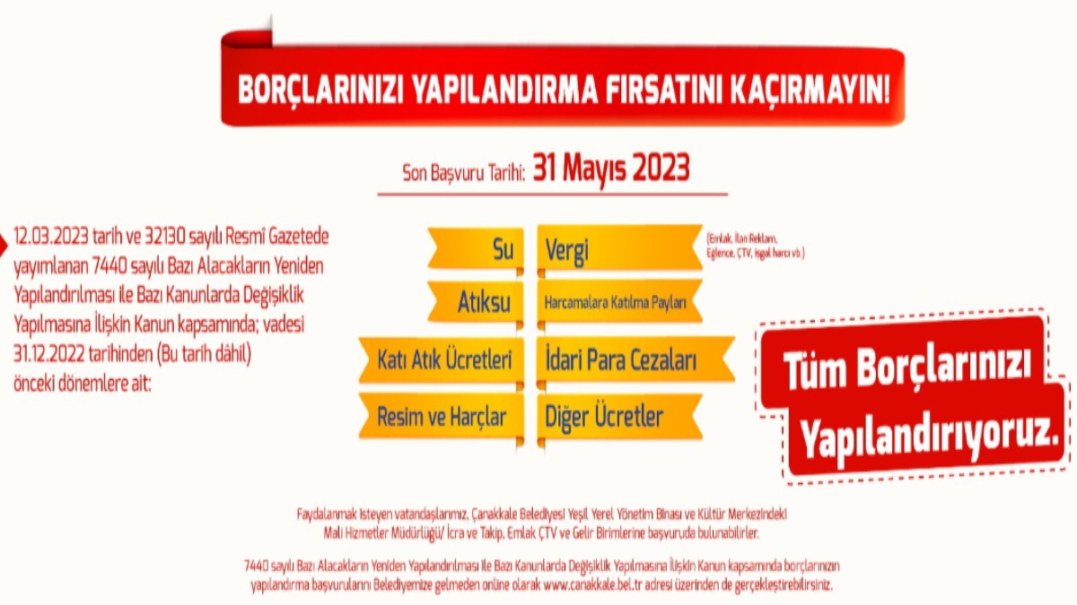 Borçlarınızı yapılandırma fırsatını kaçırmayın!