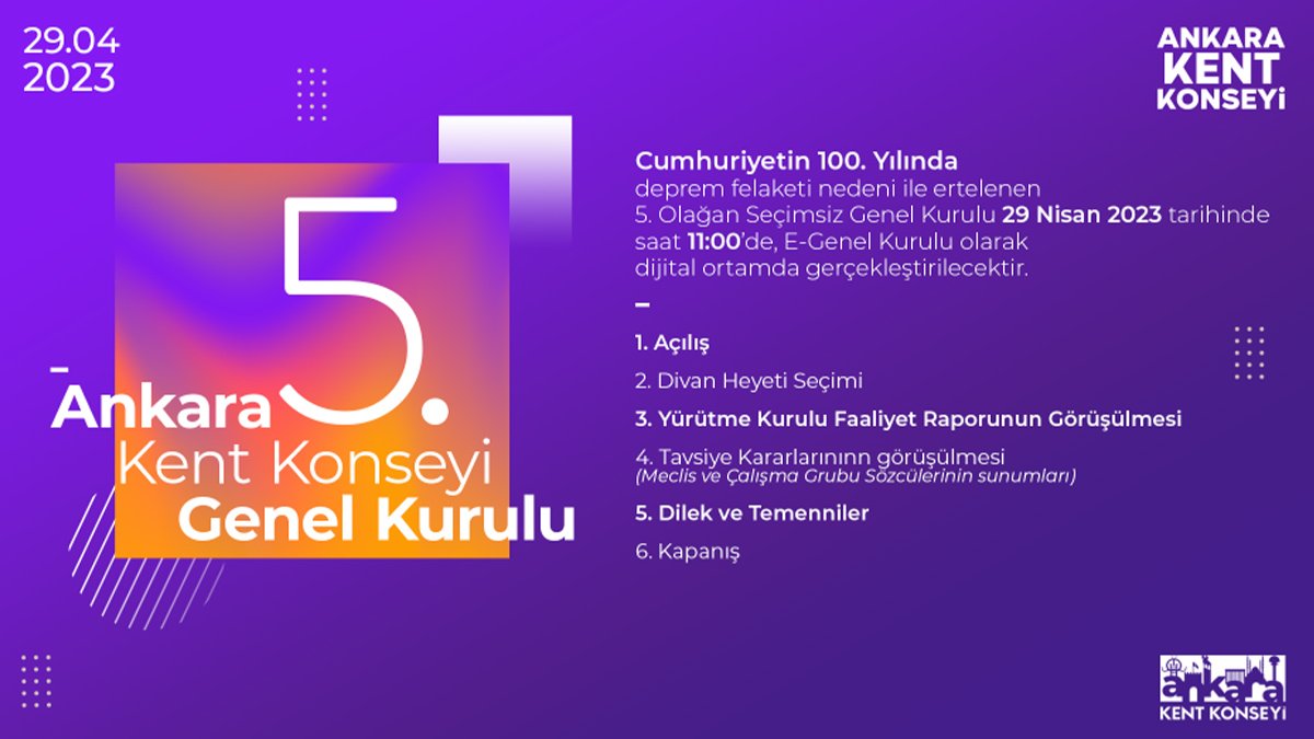 Ankara Kent Konseyi'nde E-Genel Kurul