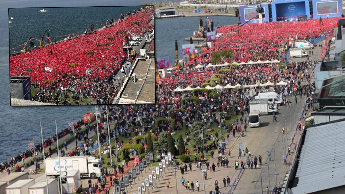İzmir mitingi başlamadan alan doldu: Cumhur İttifakı'nın mitingi boş kalmıştı
