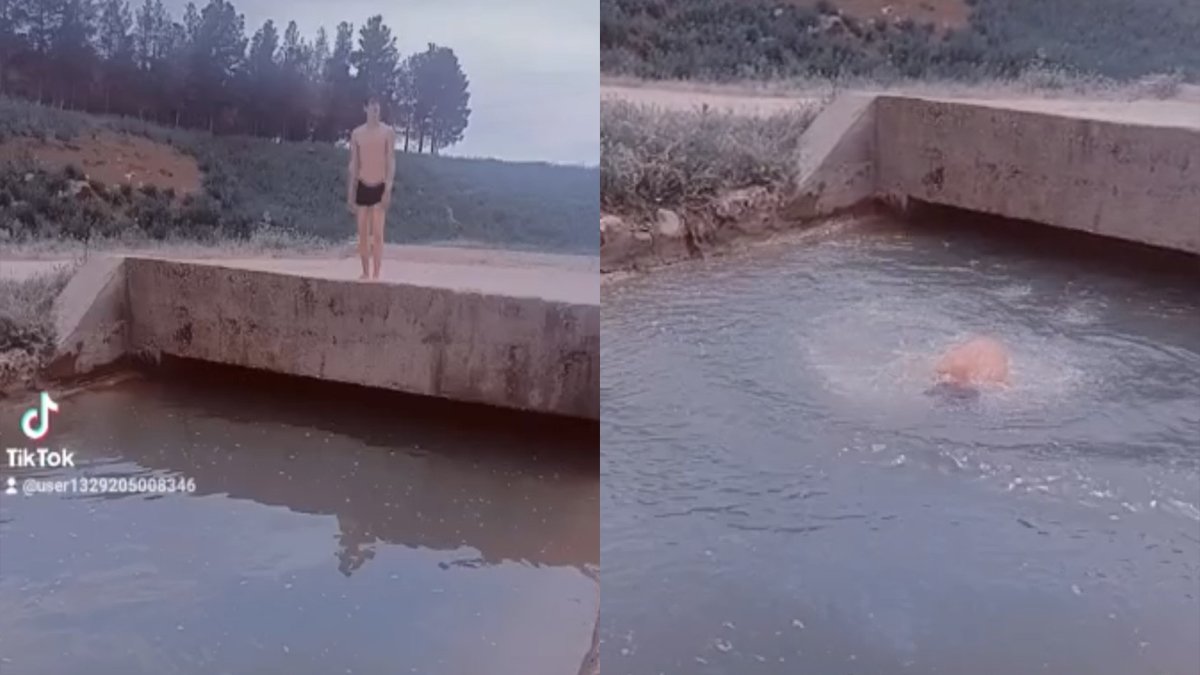 TikTok videosu çekmek için atladığı kanalda can verdi