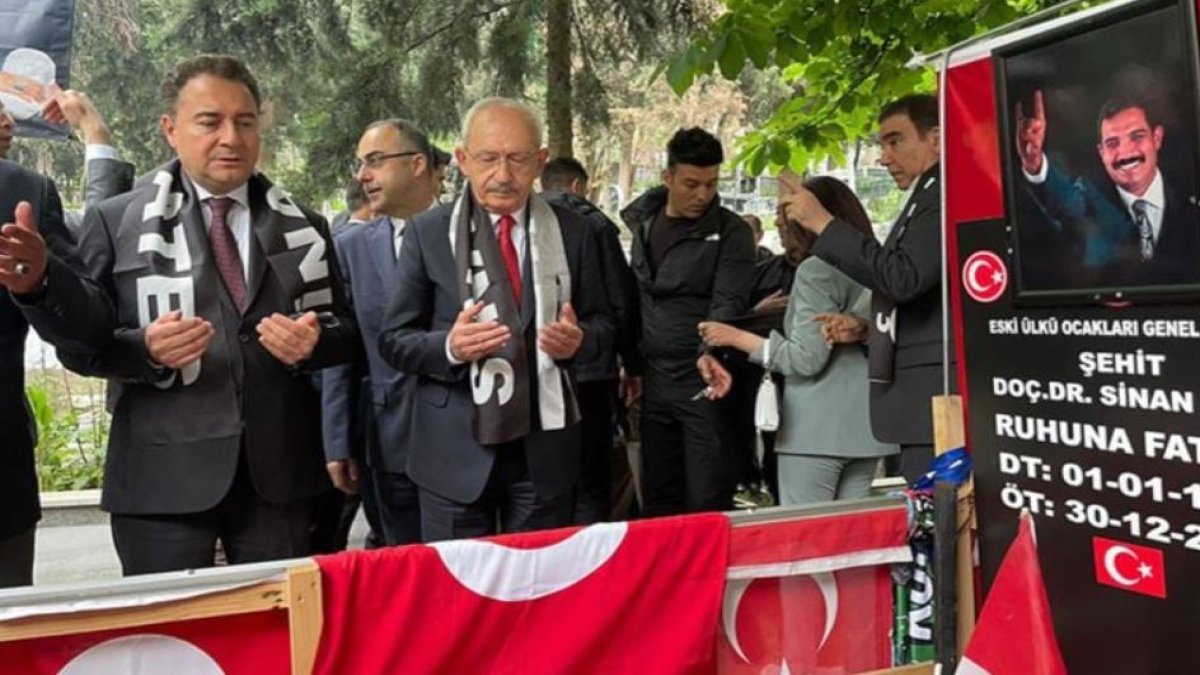 Kılıçdaroğlu ve Babacan'dan Sinan Ateş'in mezarına ziyaret