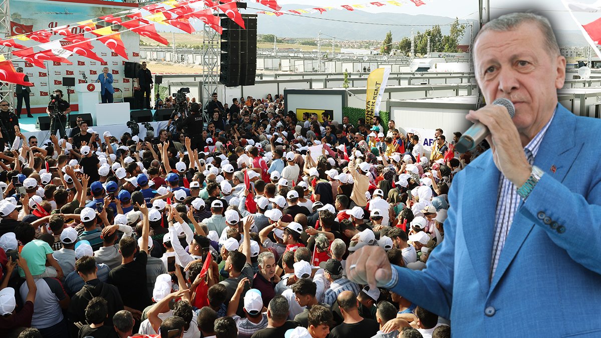 Erdoğan oy oranlarını paylaşarak Defne'deki depremzedelere böyle seslendi: Erdoğan’a sekiz buçuk bay bay Kemal’e doksan buçuk