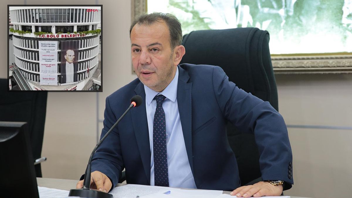 Tanju Özcan belediye binasına pankart astı: Geldiğiniz gibi gidin