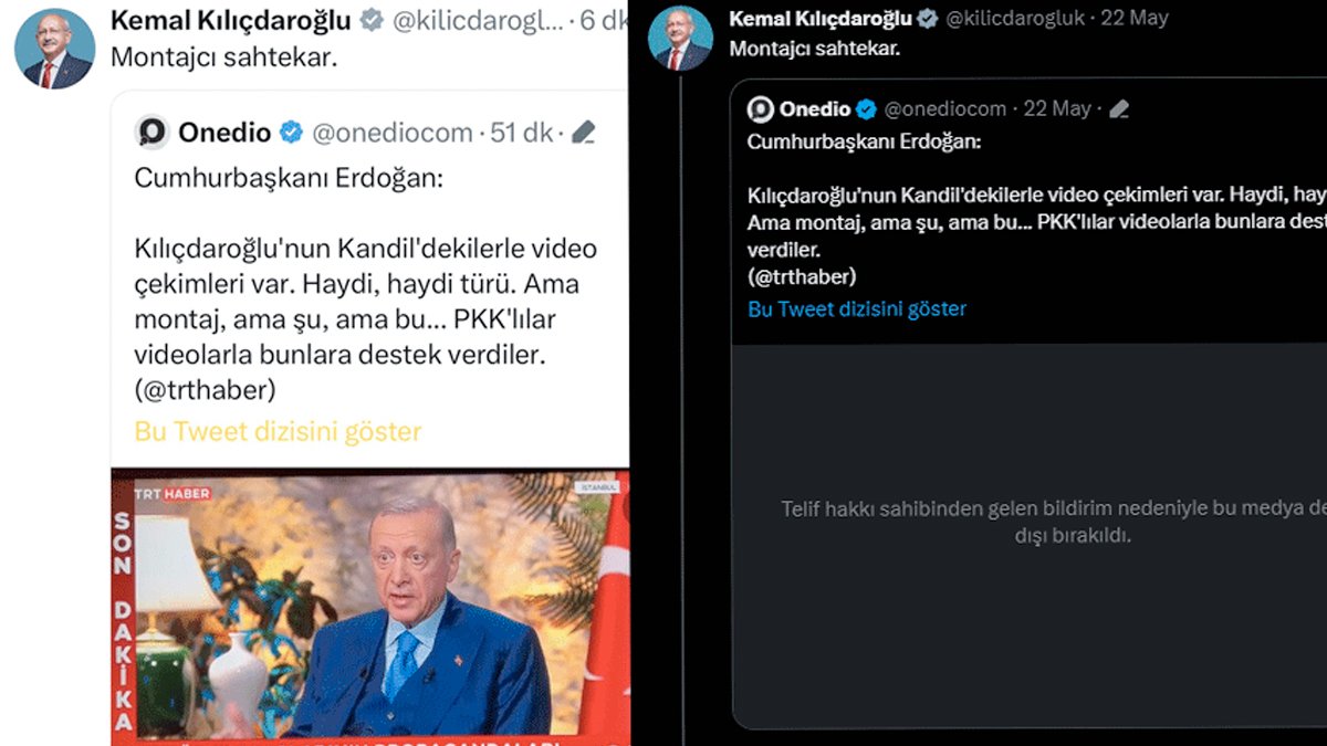 Erdoğan'ın 'montaj video' açıklamaları gündem olmuştu: TRT telif atıp yayından kaldırdı
