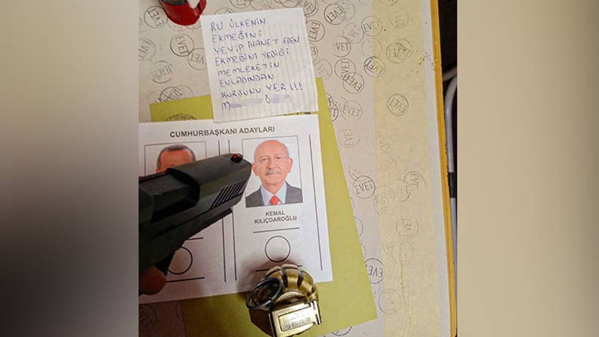 Rize'de oy kabininde silah ve el bombasıyla tehdit: Ülkenin ekmeğini yiyip ihanet eden kurşun yer