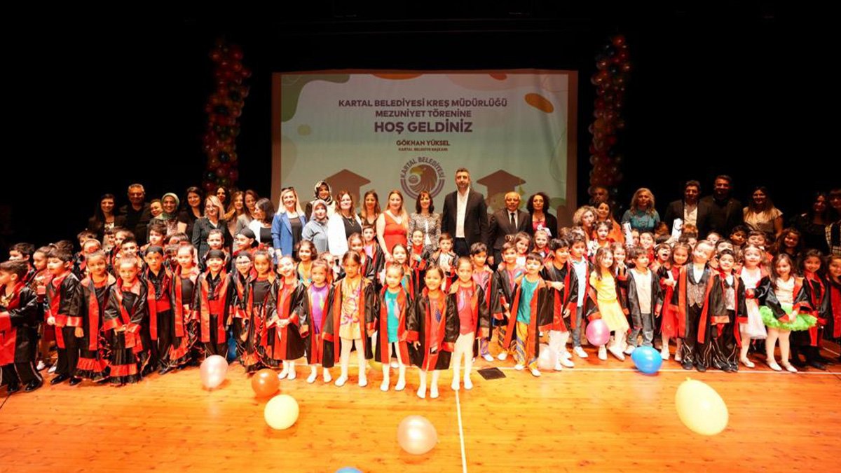 Kartal Belediyesi kreş öğrencileri mezuniyet sevinci yaşadı